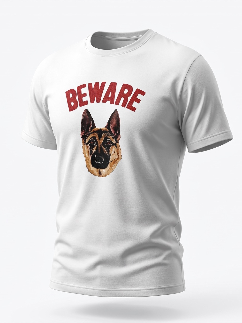 NWT MARKET Beware Sign German Shepherd Graphic Tee White XXL